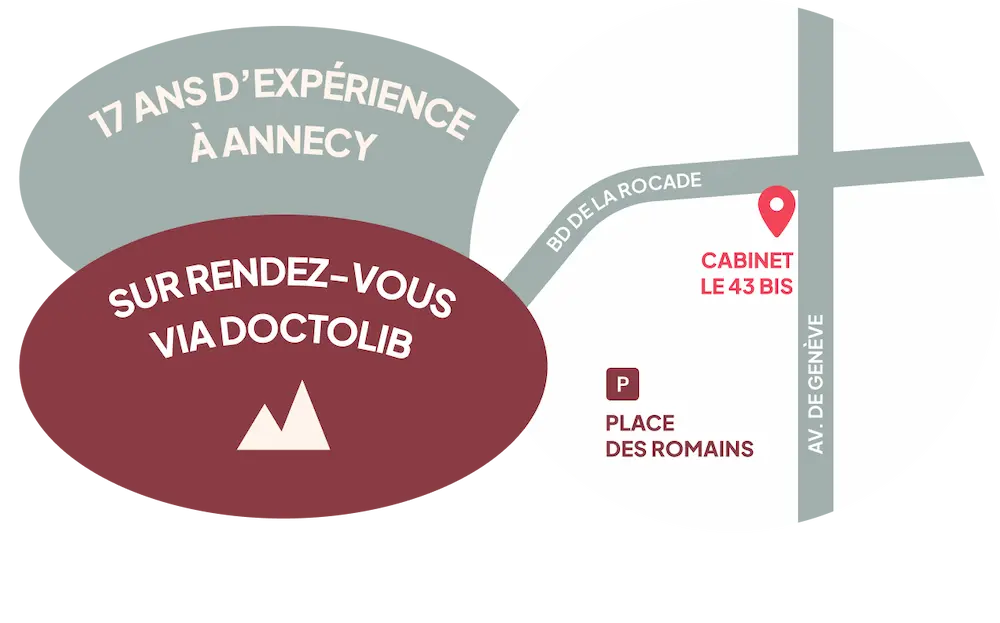 prendre rendez-vous sur Doctolib prendre rendez-vous sur Doctolib
Cabinet au 43bis avenue de Geneve, Annecy